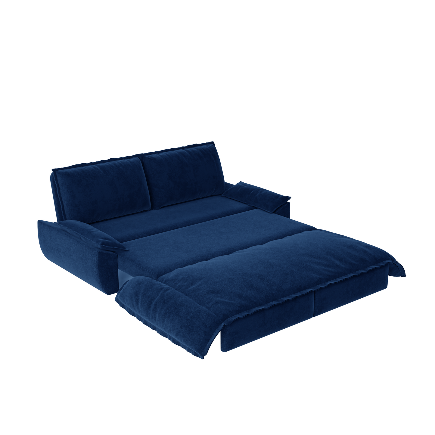 73.2' Queen Pull Out Sofa Bed,3-in-1 Convertible Sleeper Sofa,Multi-Functional Velvet Loveseat Bed,Blue(Old Sku:W1885S00124)