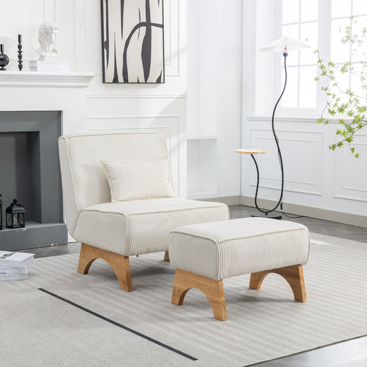 Upholstered Lounge Chair with Ottoman