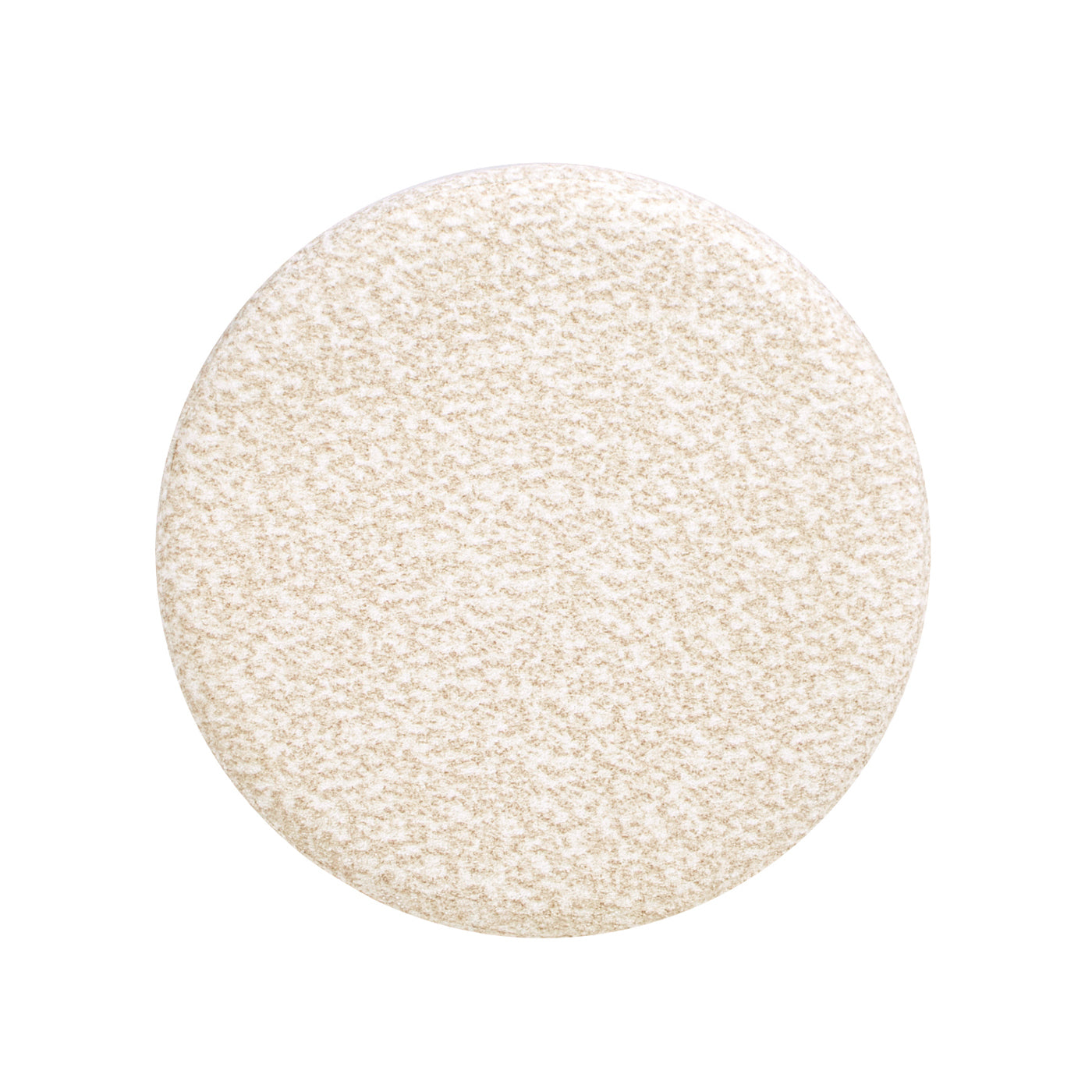 Hampton 18' Round Upholstered Ottoman with Scalloped Base, Speckled Egg Beige Chenille - Groovy Boardz