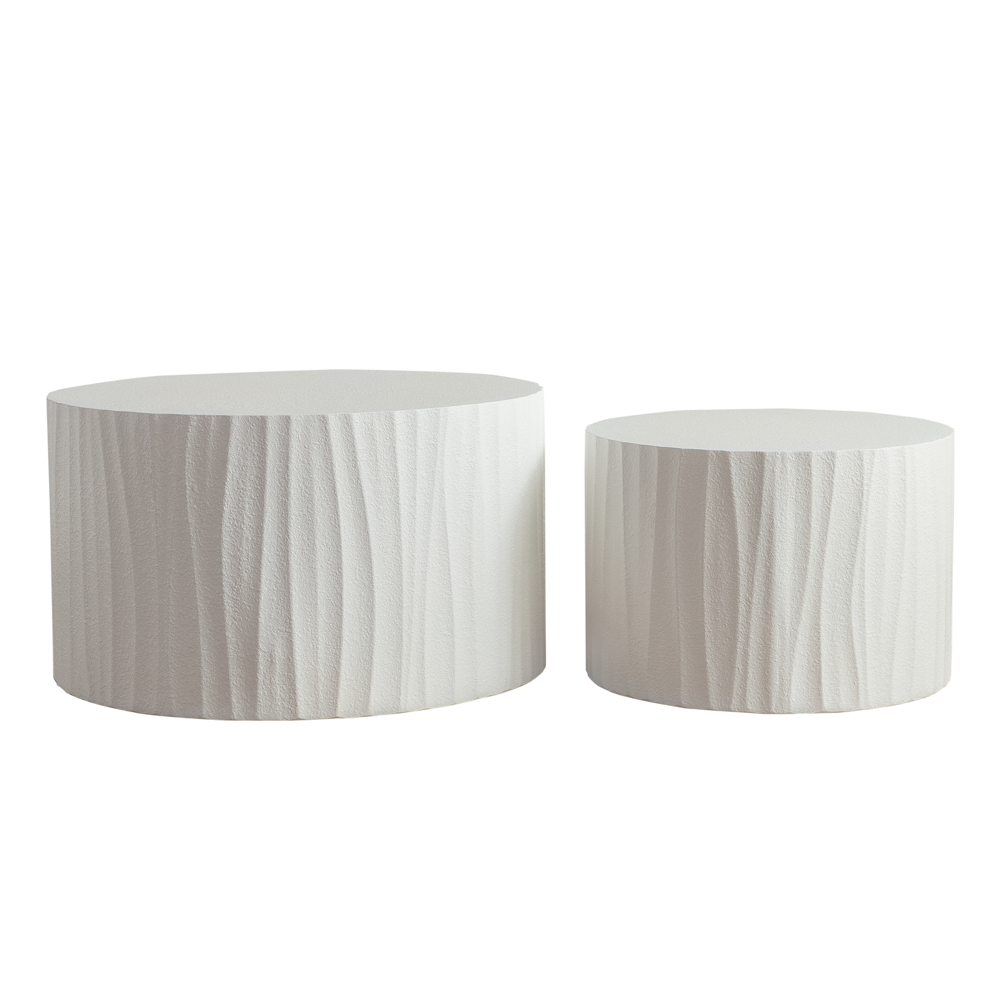 Nesting Coffee Table Set of 2 Round Wooden Coffee Tables Circle Modern Table for Living Room Bedroom Accent End Side Table