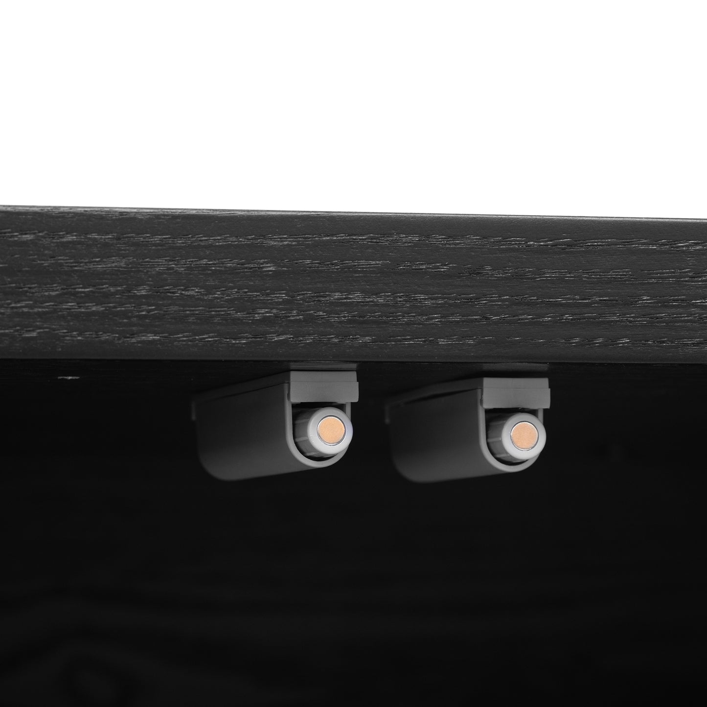 TREXM Buffet Cabinet with Storage, Wood Sideboard Cabinet with Curvy Edge, 4 Doors Retro Credenza Storage Cabinet with Adjustable Shelves for Living Room, Kitchen (Black)