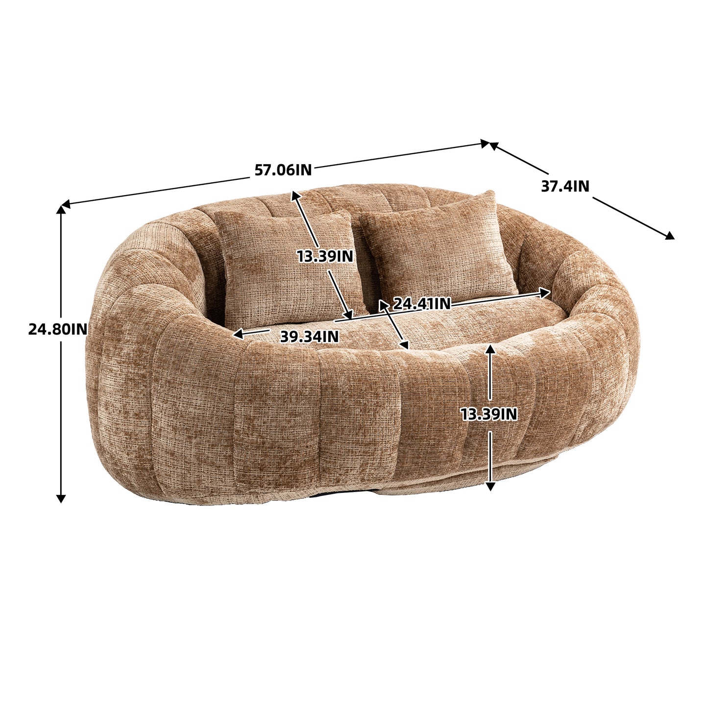COOLMORE Bean Bag sofa Lazy Sofa Durable Comfort Lounger High Back Bean Bag Chair Couch for Adults and Kids, Indoor & Outdoor, Accent Floor Soft Lounge Chair (Coffee chenille)
