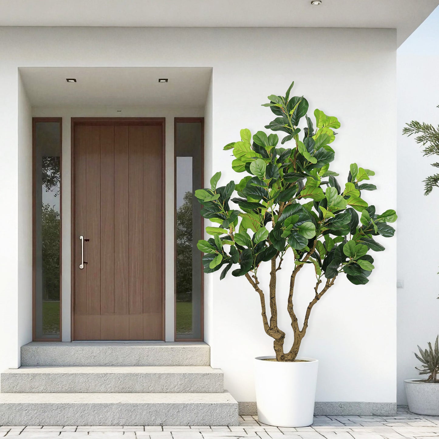 7FT Tall Artificial Banyan Tree Silk Plant – Large Faux Greenery with Natural Look Leaves for Indoor Outdoor Home Office Decoration, Potted Fake Tree, 1pc/set