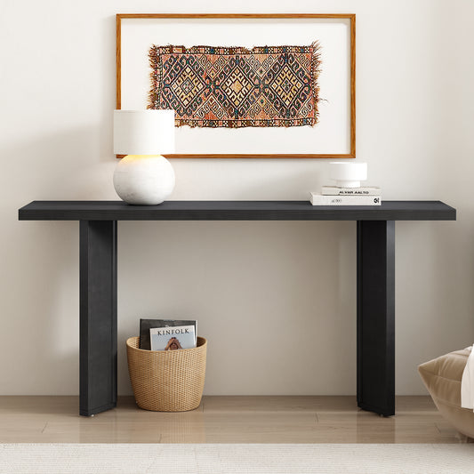 U_STYLE Stylish Console Table with Pine Veneer and Geometric Legs,Suitable for Living Room, Study and Dining Room