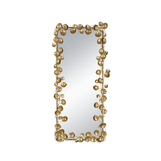 61" x 31" Full Length Mirror with Golden Leaf Accents, Floor Miiror for Living Room Bedroom - Groovy Boardz