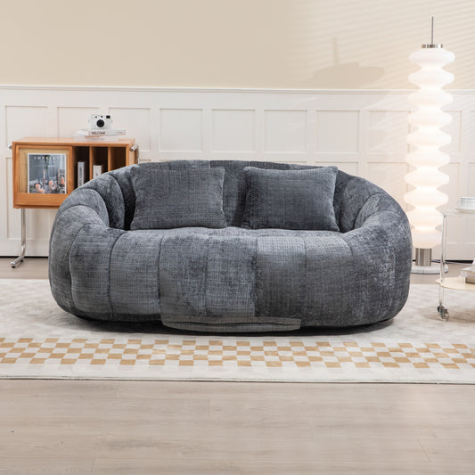 COOLMORE Bean Bag sofa Lazy Sofa Durable Comfort Lounger High Back Bean Bag Chair Couch for Adults and Kids, Indoor & Outdoor, Accent Floor Soft Lounge Chair (Gray chenille)