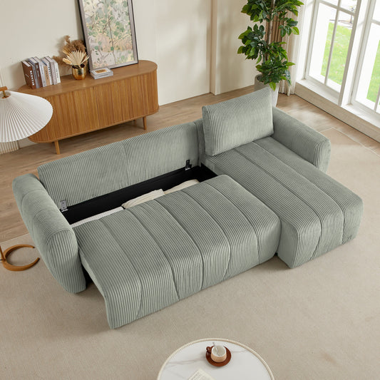 Convertible Sectional Sofa Couch, Modern Fabric 3 Seater L-Shaped Couch for Living Room, Apartment, Office, Small Space