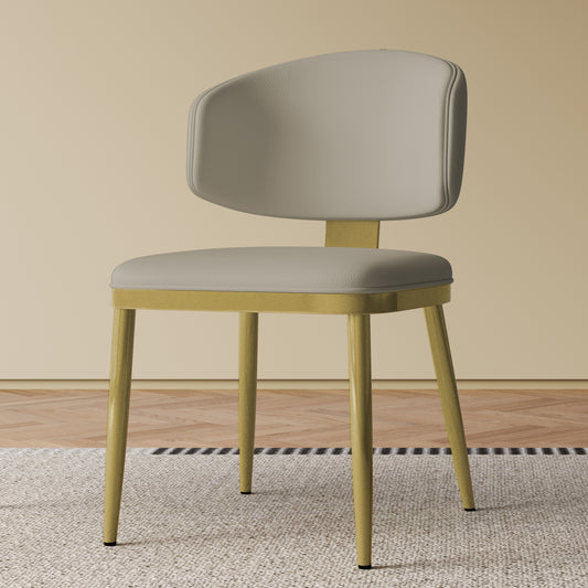 Dining Chairs Set of 2, Modern Design Home Chairs, PU Leather Metal Dining Chairs for Kitchen Dining Room-Grey