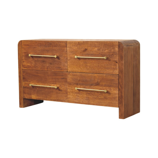 Solid Wood Oakline Four Drawer Chest,Brown,4-Drawers Dresser