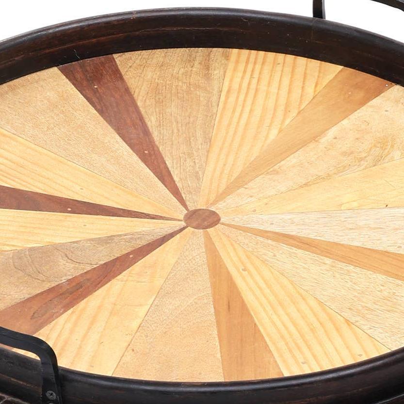 Handmade Wooden Round Tray/Décor & Serving Tray/Platter - 23.5'