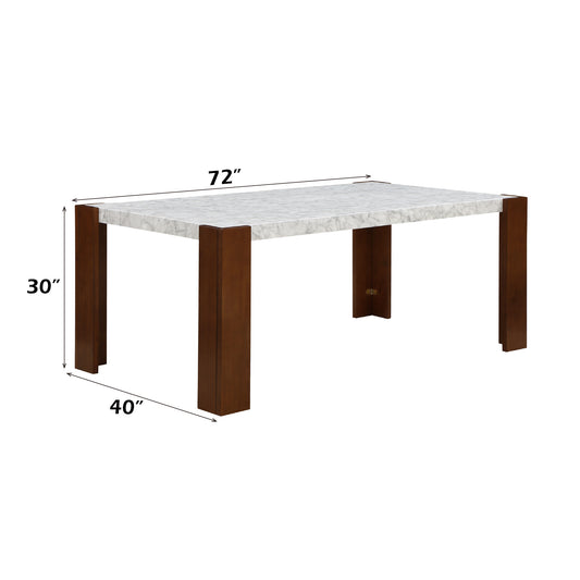 Hettie Dining Table W/Engineered Stone Top 7Pcs Dining Room Set