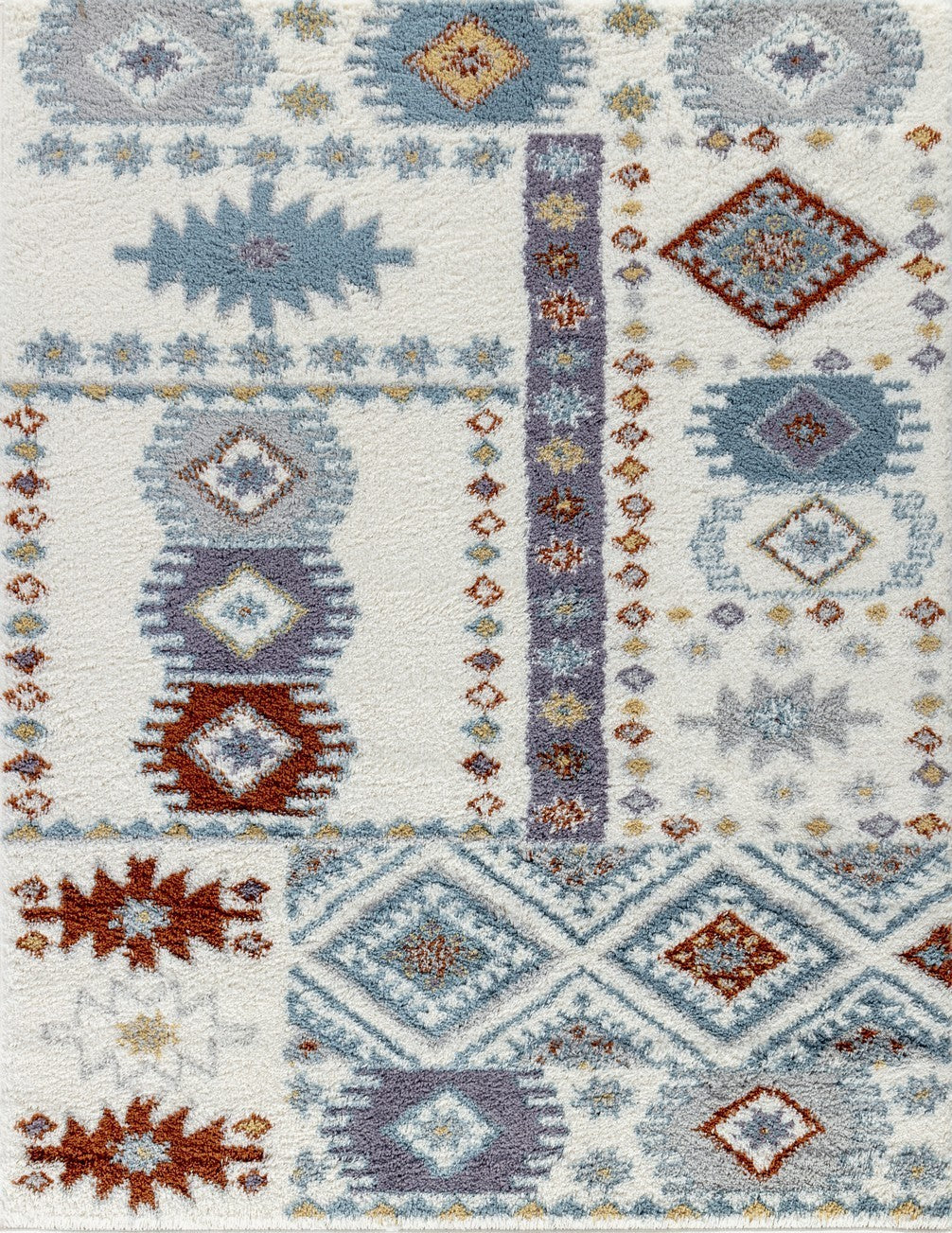 Loft Shag GC_CZY1007 Ivory 5 ft. 3 in. x 7 ft. Shaggy Area Rug - Groovy Boardz