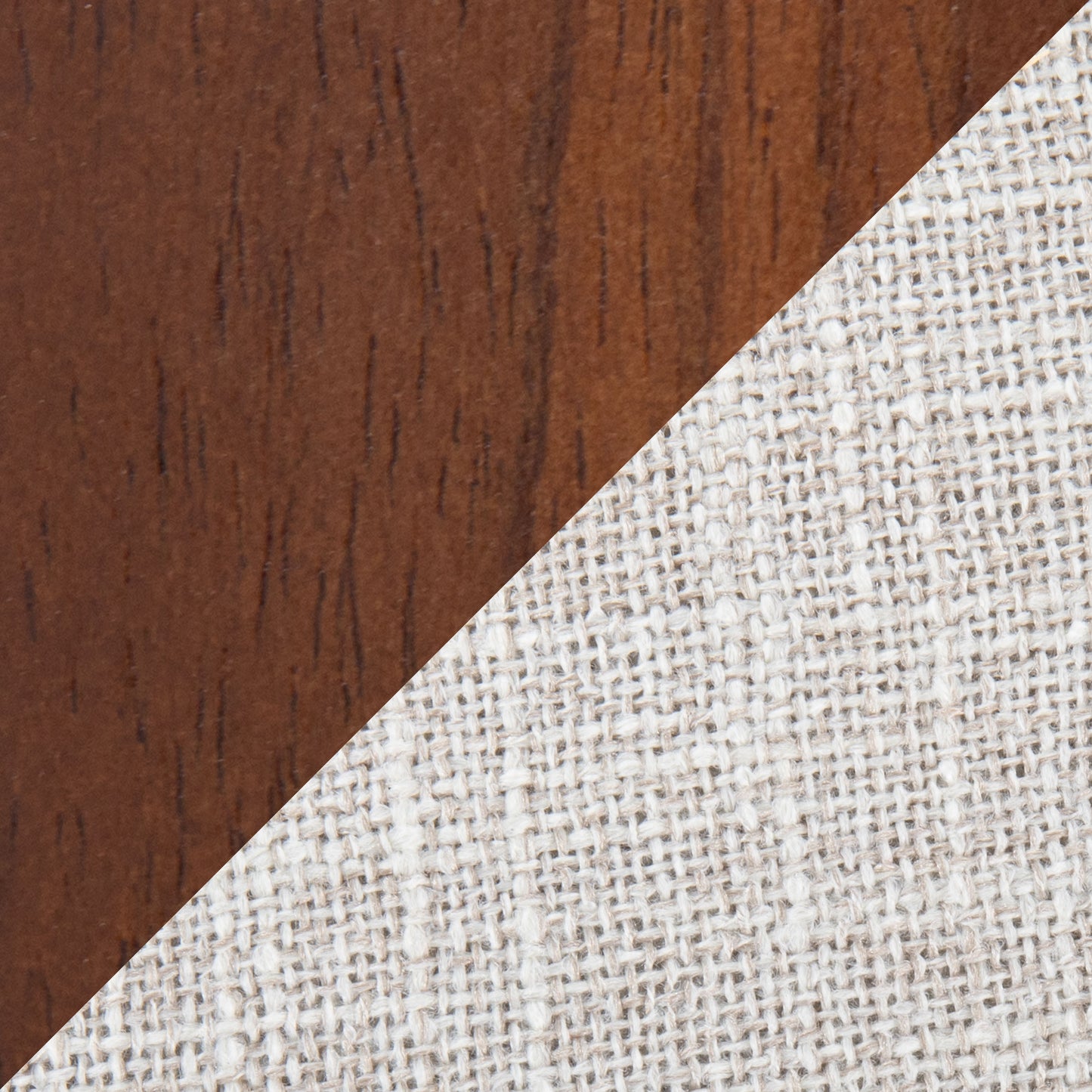 Folia-Toriano Mid-Century Modern Dining Set in Walnut Wood and Beige Fabric by LumiSource - 5 Piece