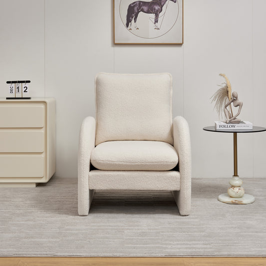 Modern Sherpa Upholstered Accent Chair, Comfortable Living Room Armchair, Lounge chair for Bedroom, and Office – Stylish and Ergonomic Design