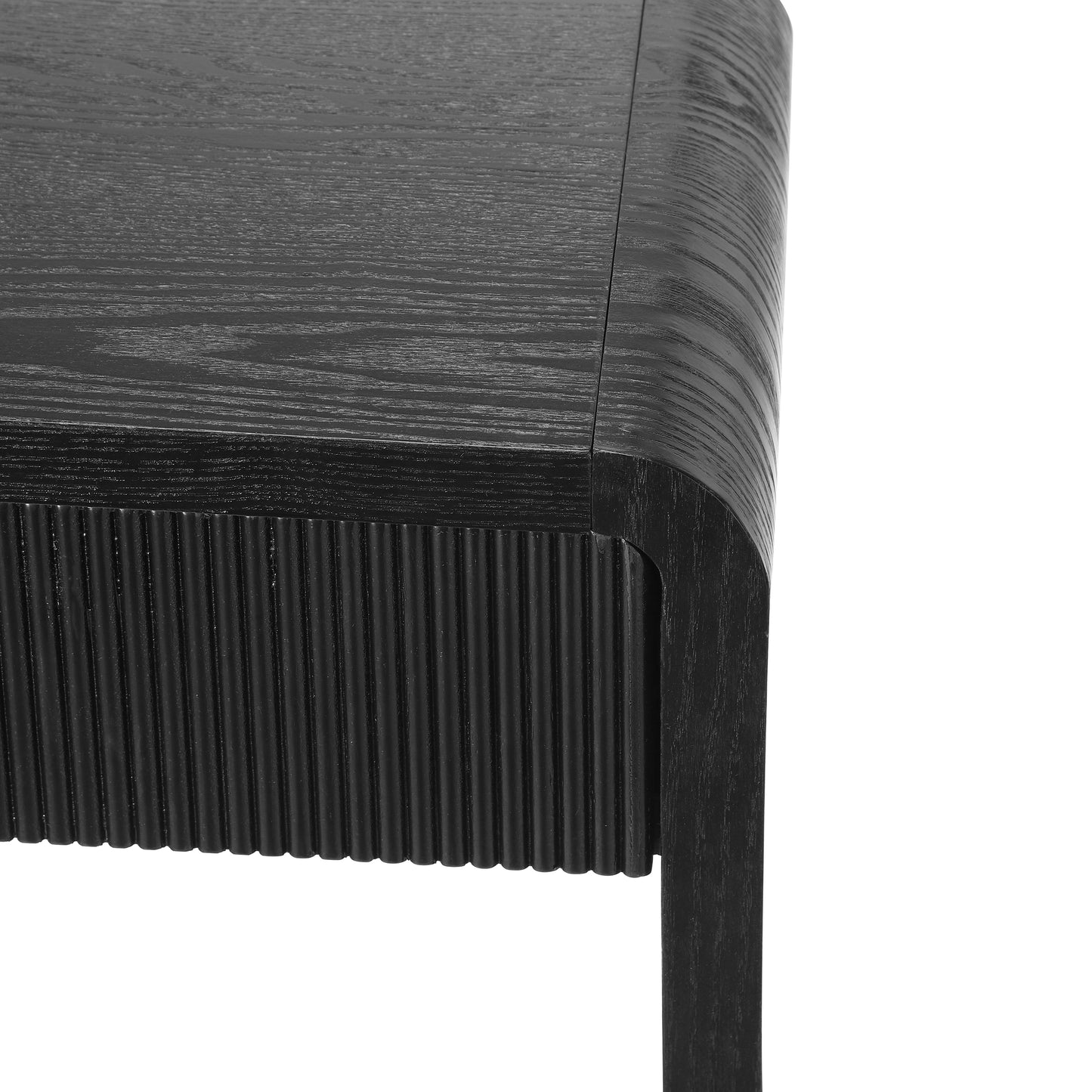 Modern 3-Drawer Console Table with Vertical Slats, Round Edge Design, Perfect for Entryway, Hallway or Behind Sofa