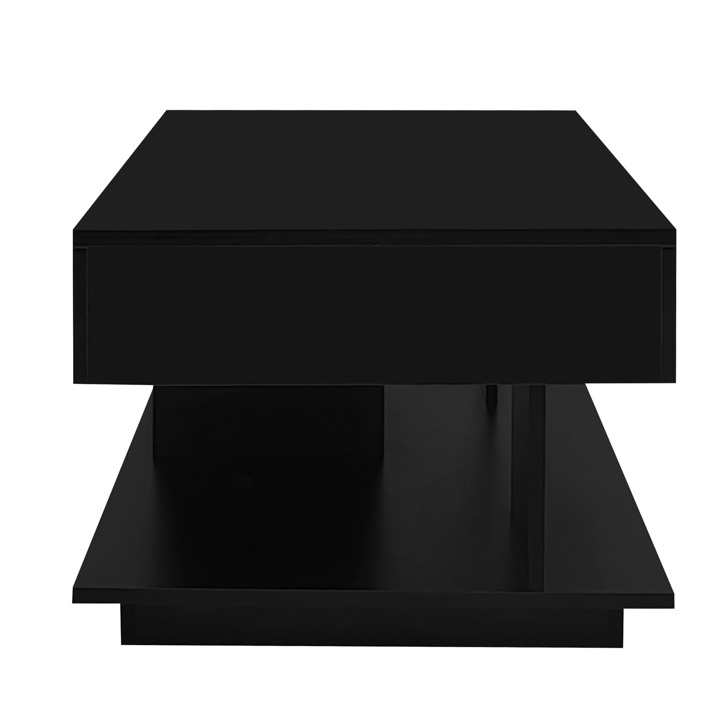 U-Can 41.3''-76.7'' Extendable Coffee Table, Efficient Central Coffee Table with Multiple Storage Compartments, Multifunctional Adjustable Coffee Table with Hidden Storage Space for Living Room