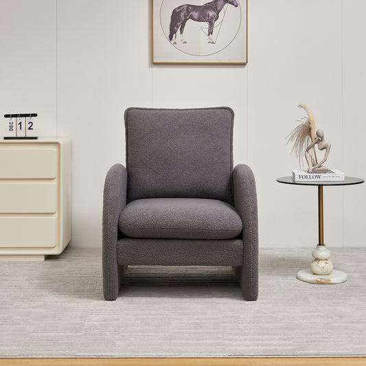 Modern Sherpa Upholstered Accent Chair, Comfortable Living Room Armchair, Lounge chair for Bedroom, and Office – Stylish and Ergonomic Design