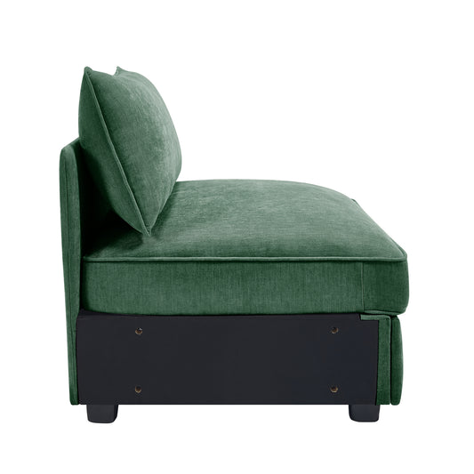 Armless sofa Velvet-Green