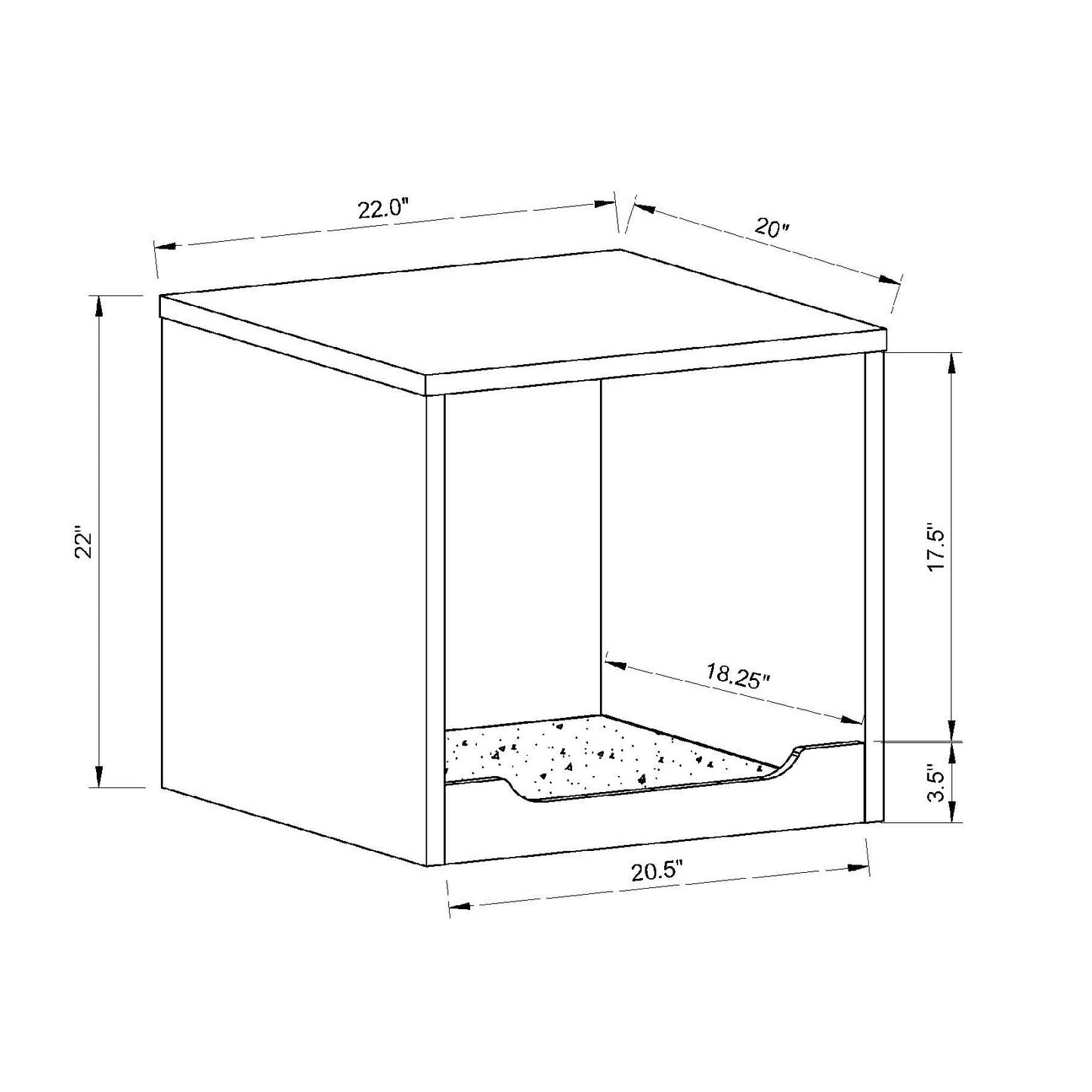 ID USA 161867 End Table Pet Cove Dark Walnut
