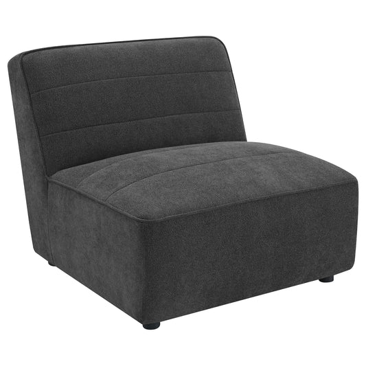 Ortega Dark Charcoal Upholstered Armless Chair Accent Chair