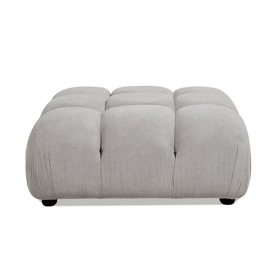 Marcel 36' Bubble Modular Modern Cocktail Ottoman, Pebble Gray Corduroy