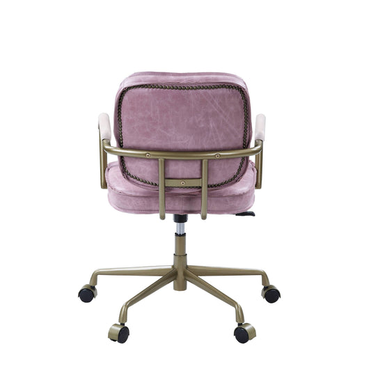 Siecross Pink Top Grain Leather Office Chair