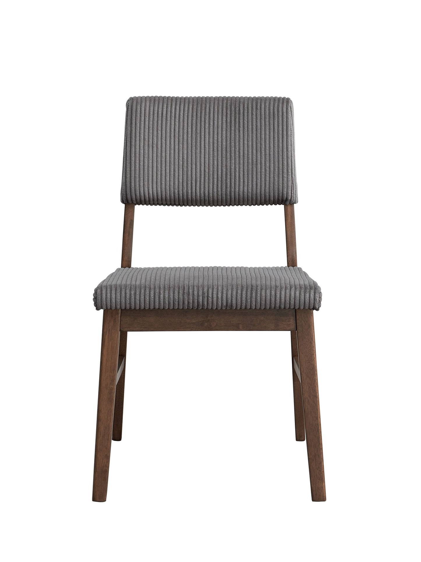 Seda Gray Corduroy & Walnut Finish Side Chair (Set of 2)