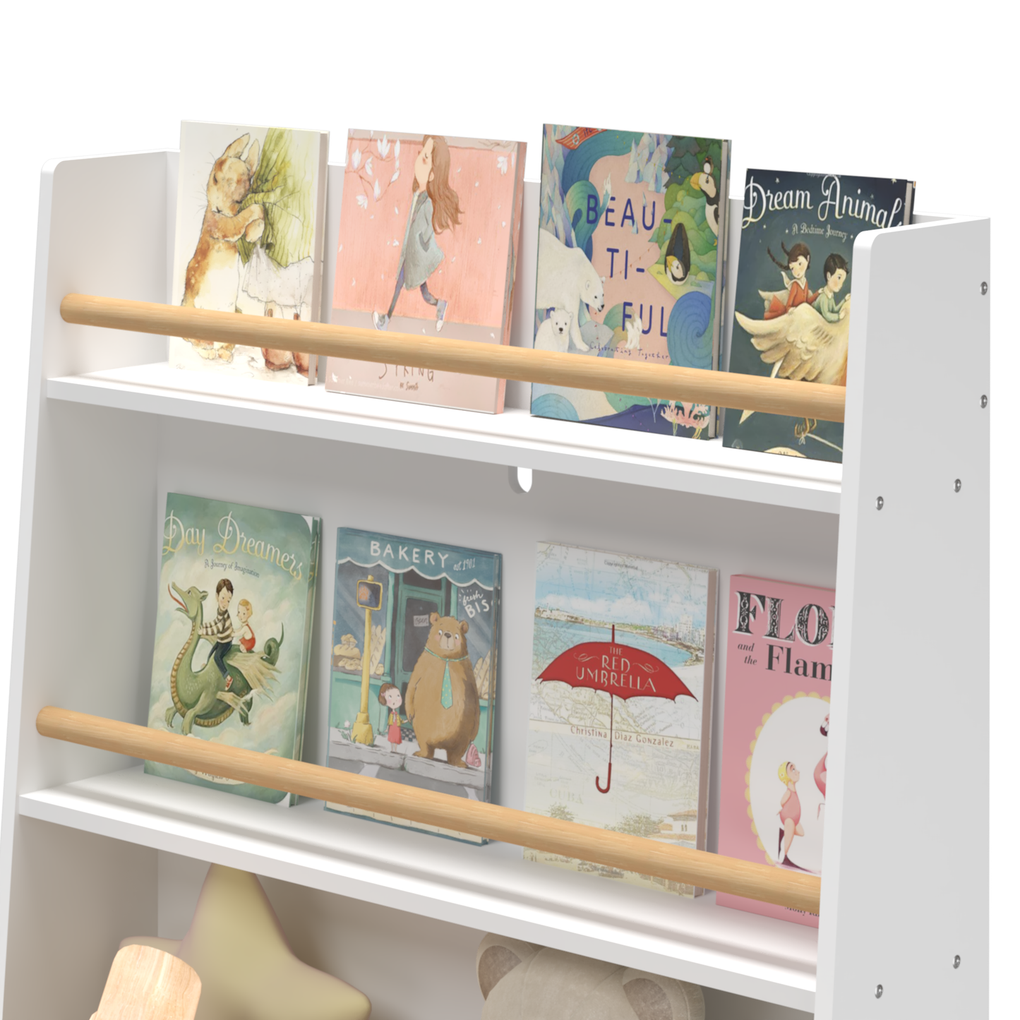 Kids Bookshelf, Book and Magazine Rack, Book Organizer, toy Storage Cabinet Organizer, White - Groovy Boardz