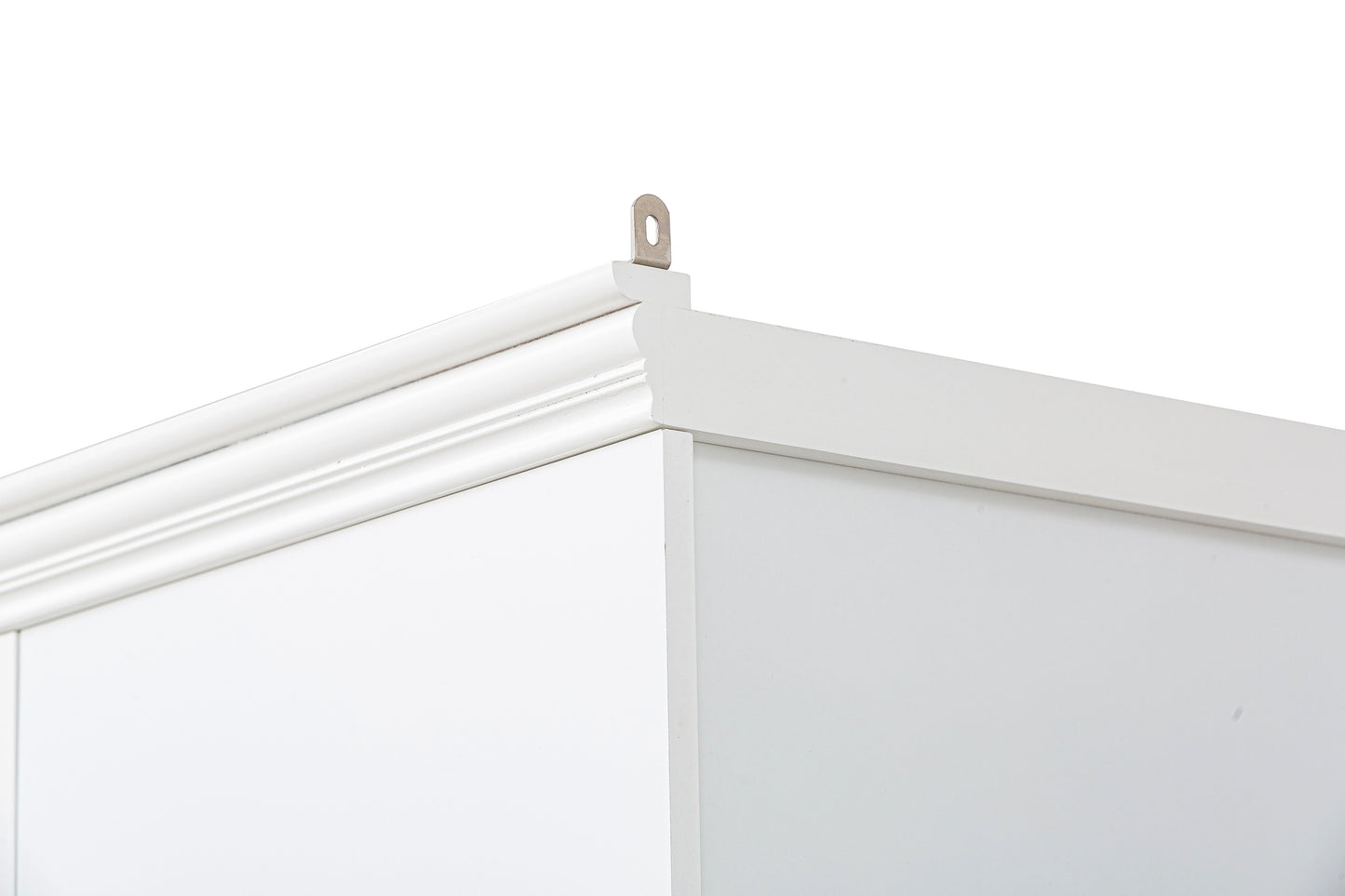 78.75'' Tall Display Shelves with 5 Colors Adjustable LED Ceiling Light, Retro-style Bookcases with Tempered Glass Shelves for Living Room, Home, Office, Studio or Workspace, White