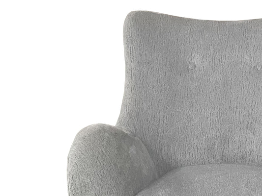 Swivel Accent Chair in Zinc Colored Fabric