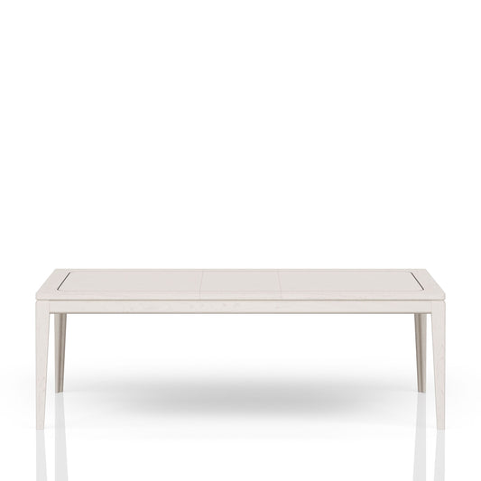 Expandable Leg Tablewith Metal Inlay - Vanilla