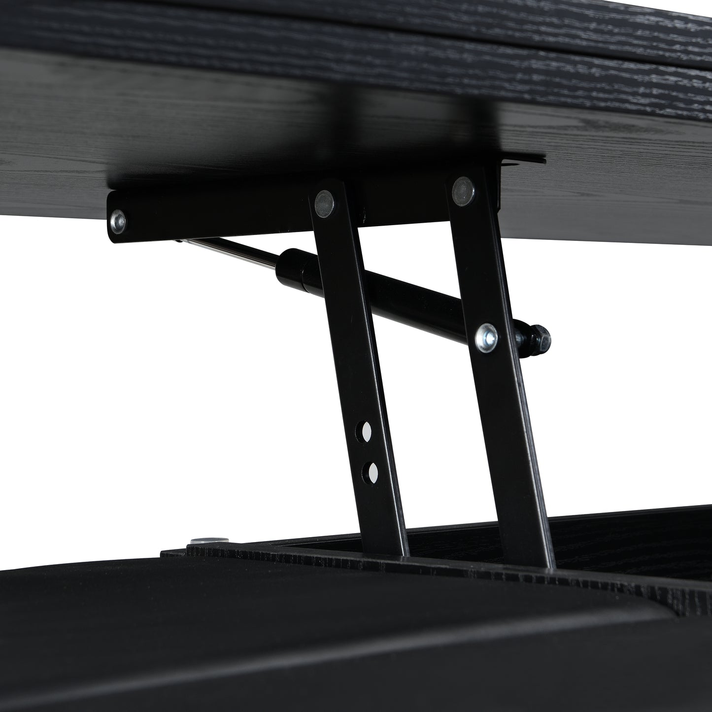 Multi-Functional Lift-Top Coffee Table with Hidden Storage and Stools, Multi-Function Modern Center Table with 4 Stools and Casters,Perfect for Modern Living Spaces, Black