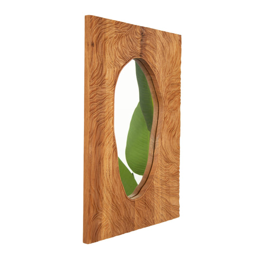 20'' Timeline Mirror, Wall-mounted Vintage Rectangular Solid Rosewood Decorative Mirror, Irregular Mirror, Suitable for Bathroom, Bedroom, Living Room, Entryway, etc. Mirror