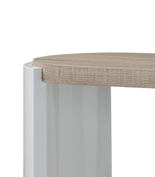 Zoma Oak & White High Gloss Finish Sofa Table