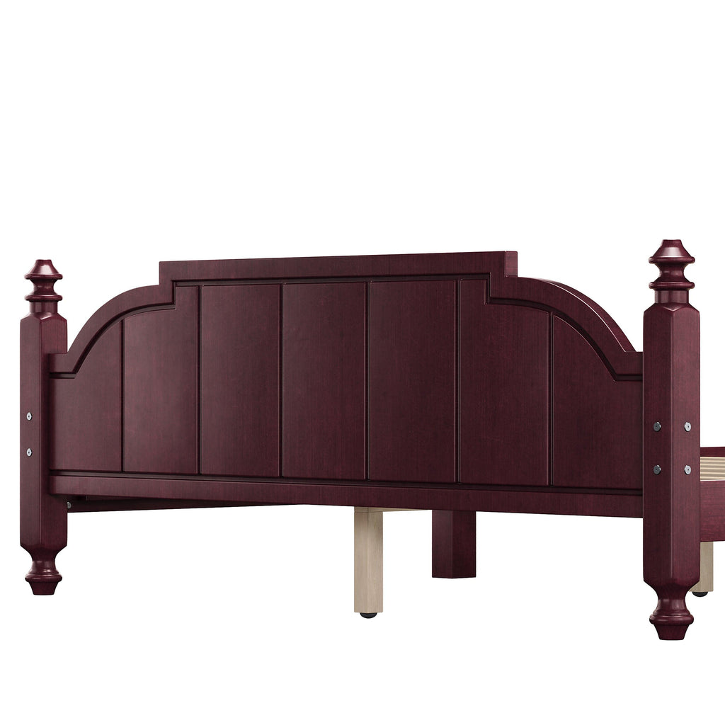 Vintage Queen Bed Frame with Headboard and Slats Support.