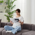 Curved Sectional Sofa with 2 Pillows for Any Space.