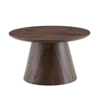 Walnut Wood Coffee Table with 23.6-Inch Diameter.