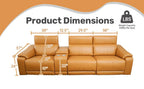 4-Piece Modular Leather Sofa with Cup Holders for Living Room.