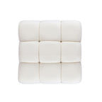 Marcel 36' Modular Modern Cocktail Ottoman in White Boucle.