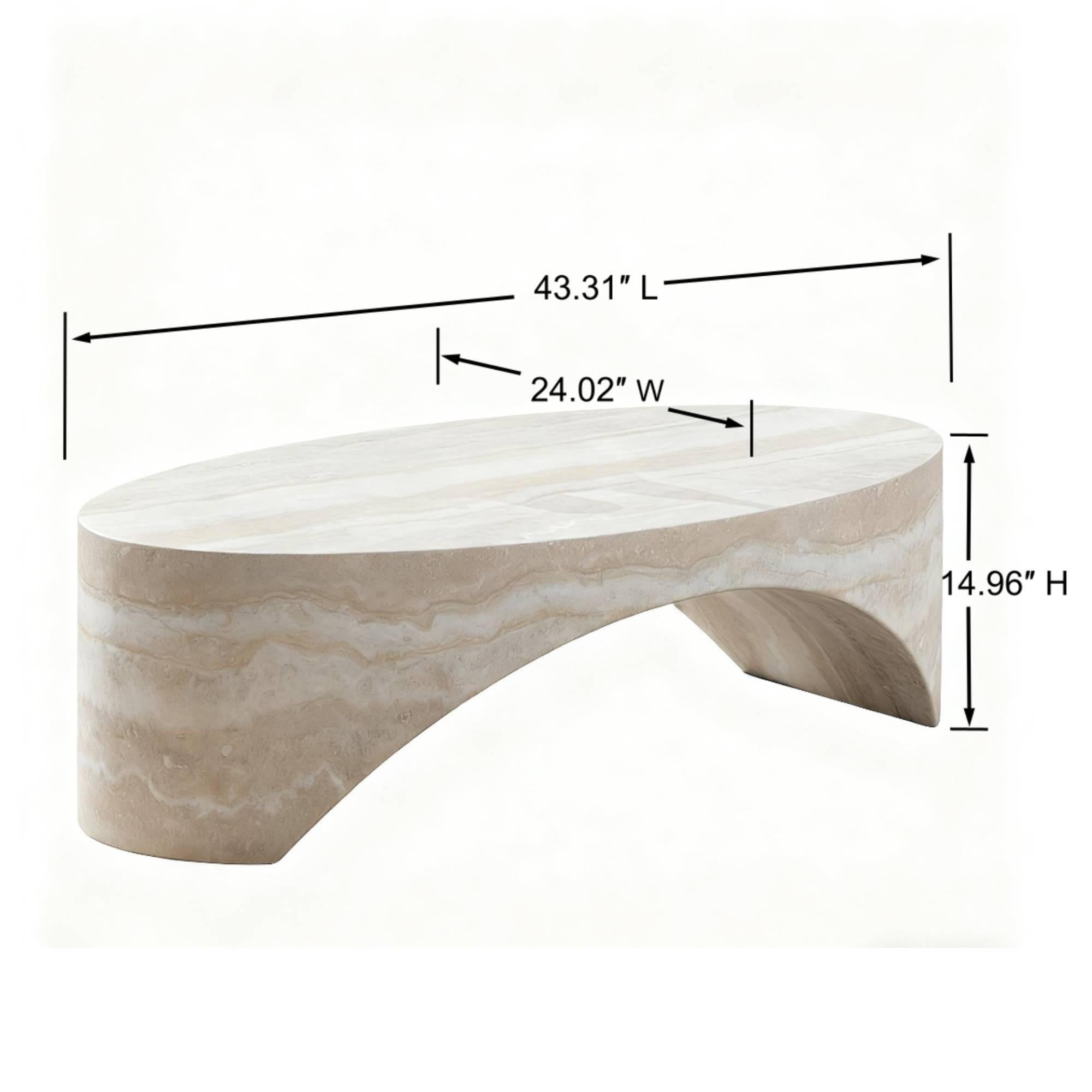 Oval Marble Coffee Table for Modern Living Rooms.