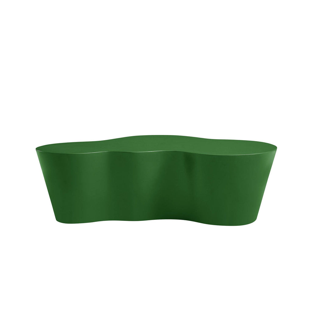 50 Inch Green Fiberglass Coffee Table for Living Room.