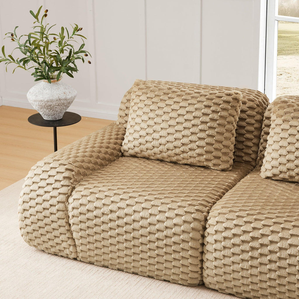 Modern Modular Sectional Sofa with Flannelette Fabric.