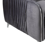 Hathaway 32' Gray Velvet Accent Armchair.