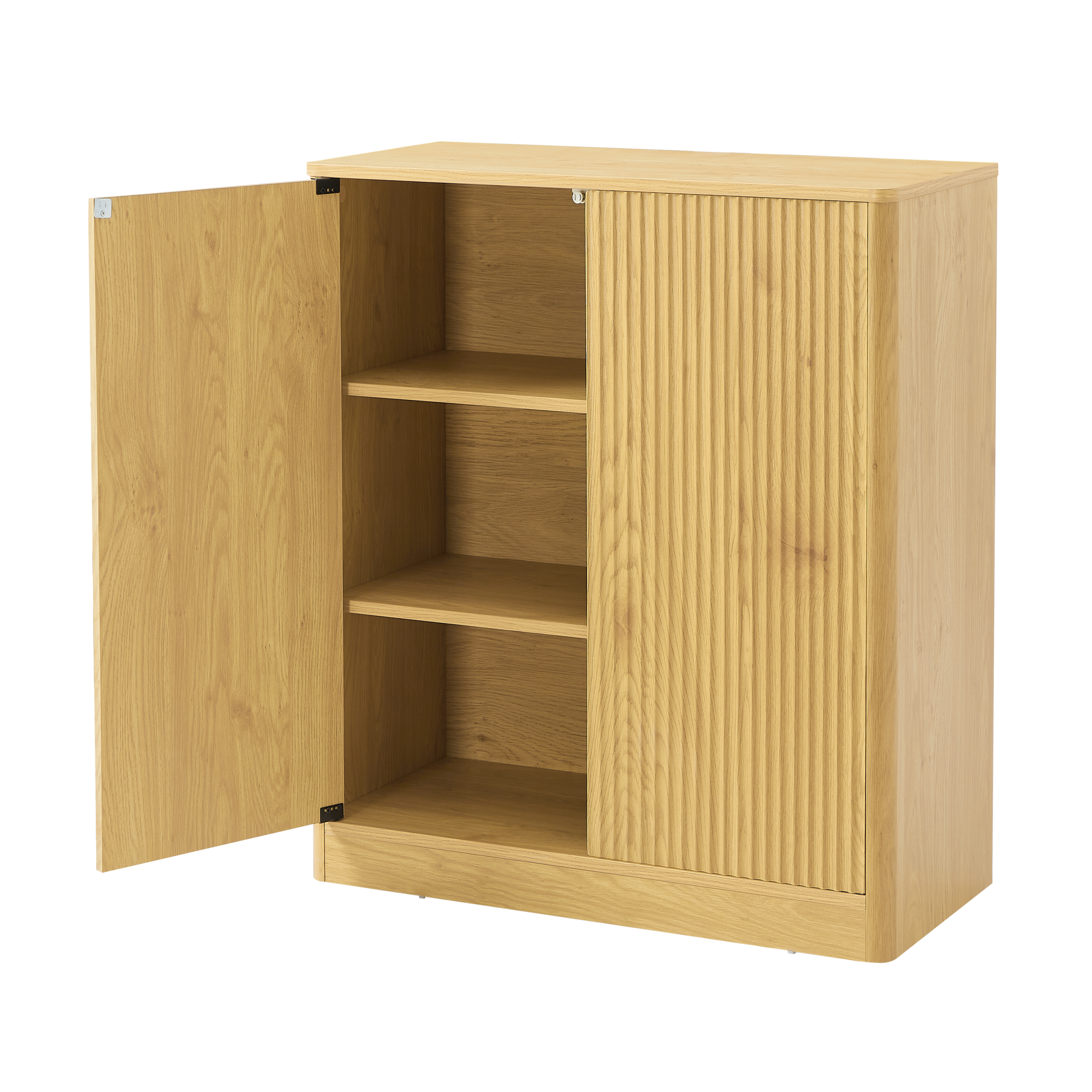 Modern Wavy Sideboard Cabinet with Curved Design.
