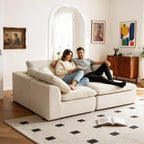 L-Shaped Sectional Sofa - Modern Style with spacious seating and plush cushions, ideal for couples and family lounging.
