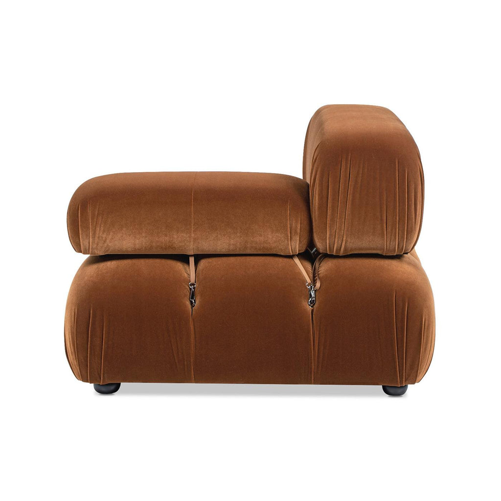 Marcel 36' Modular Modern Lounge Chair in Olive Green Velvet.