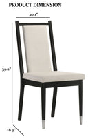Dimensions of Contemporary Dining Side Chair - Modern Seating | 2pc Set with 39.2-inch height, 20.1-inch width, and 18.9-inch seat height.