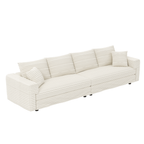 102-Inch Plush Corduroy 4-Seater Cloud Sofa in Beige