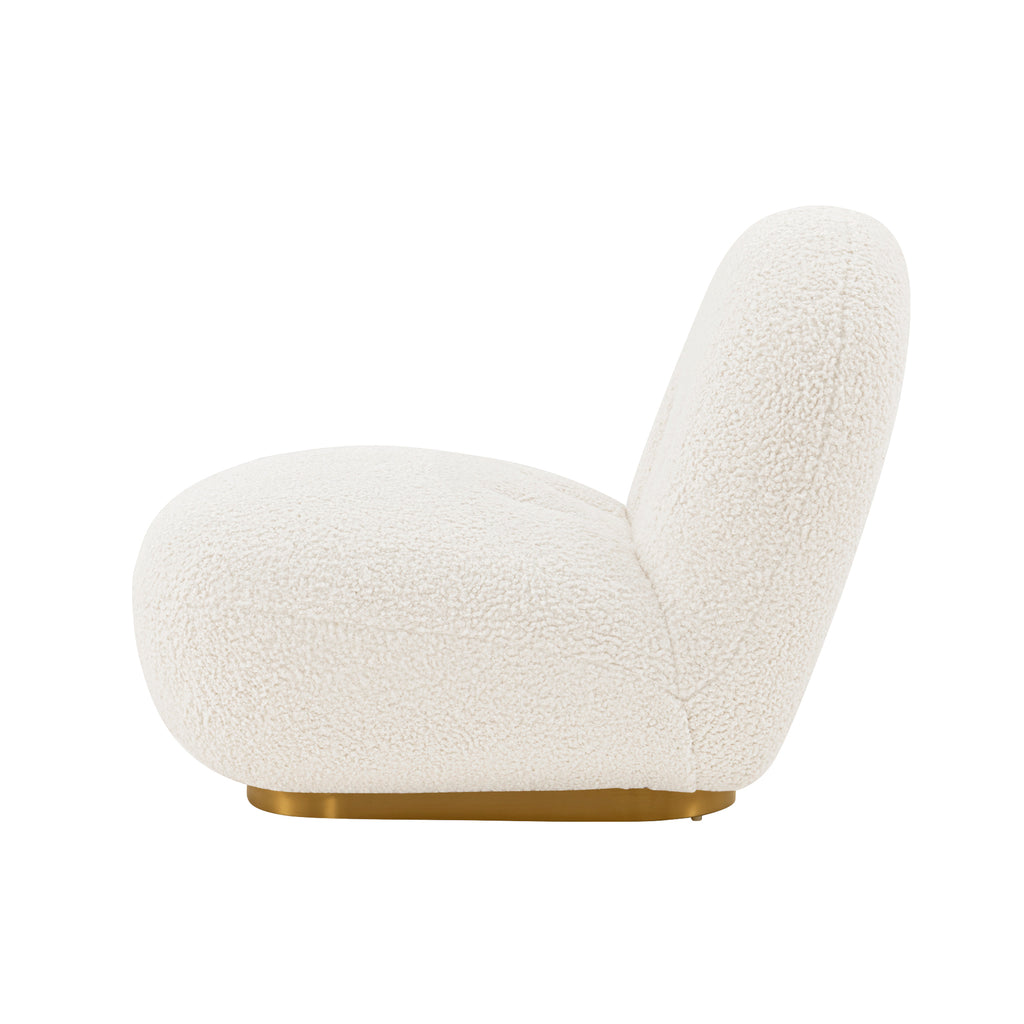 Edina Boucle Lounge Chair in White
