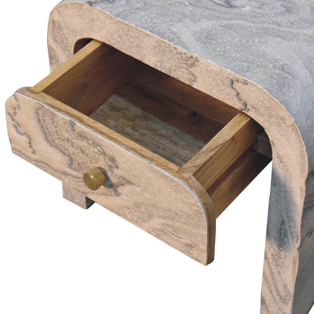 Nouveau Nightstand, 1-Drawer, Marble.